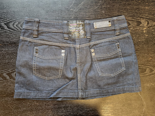 Y2K denim mini-skjørt - M