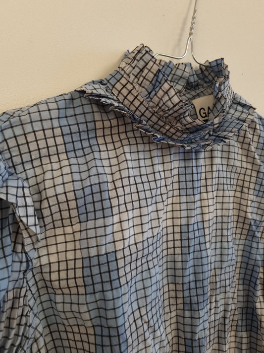 Ganni rutet bluse - M