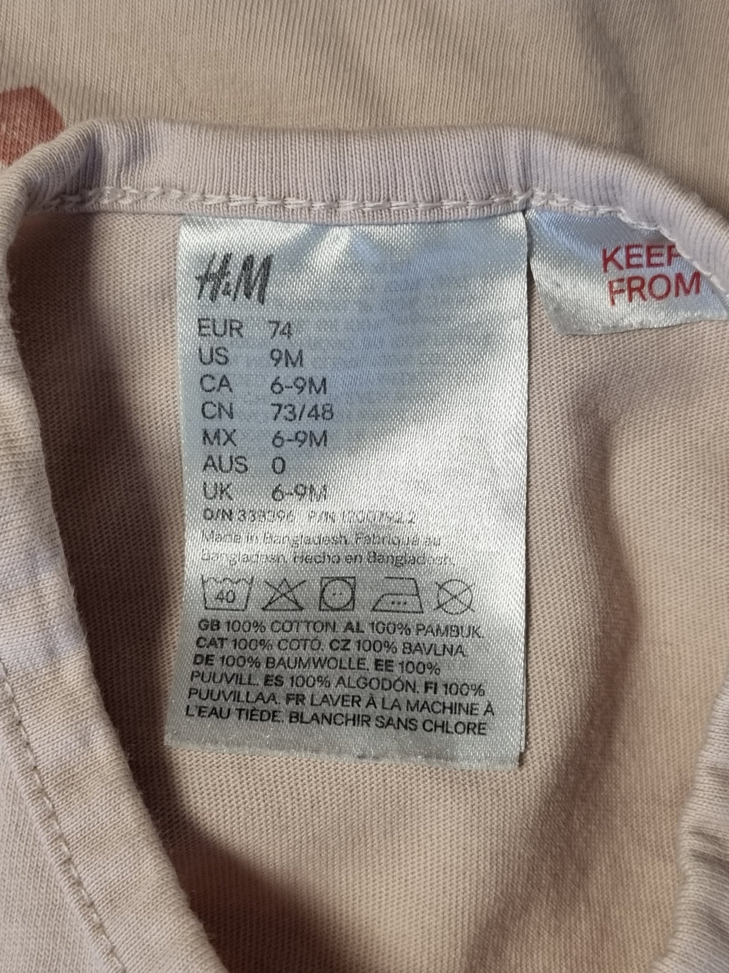 H&M pysjamas med hjerter – str. 74