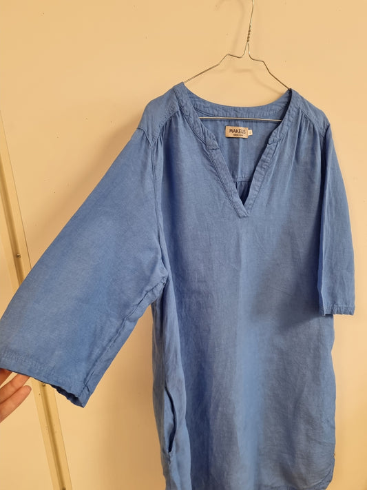 Makeløs kjole - 100% lin - XL