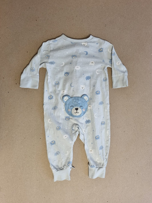 Lyseblå pysjamas med bamserumpe / Lindex - 68