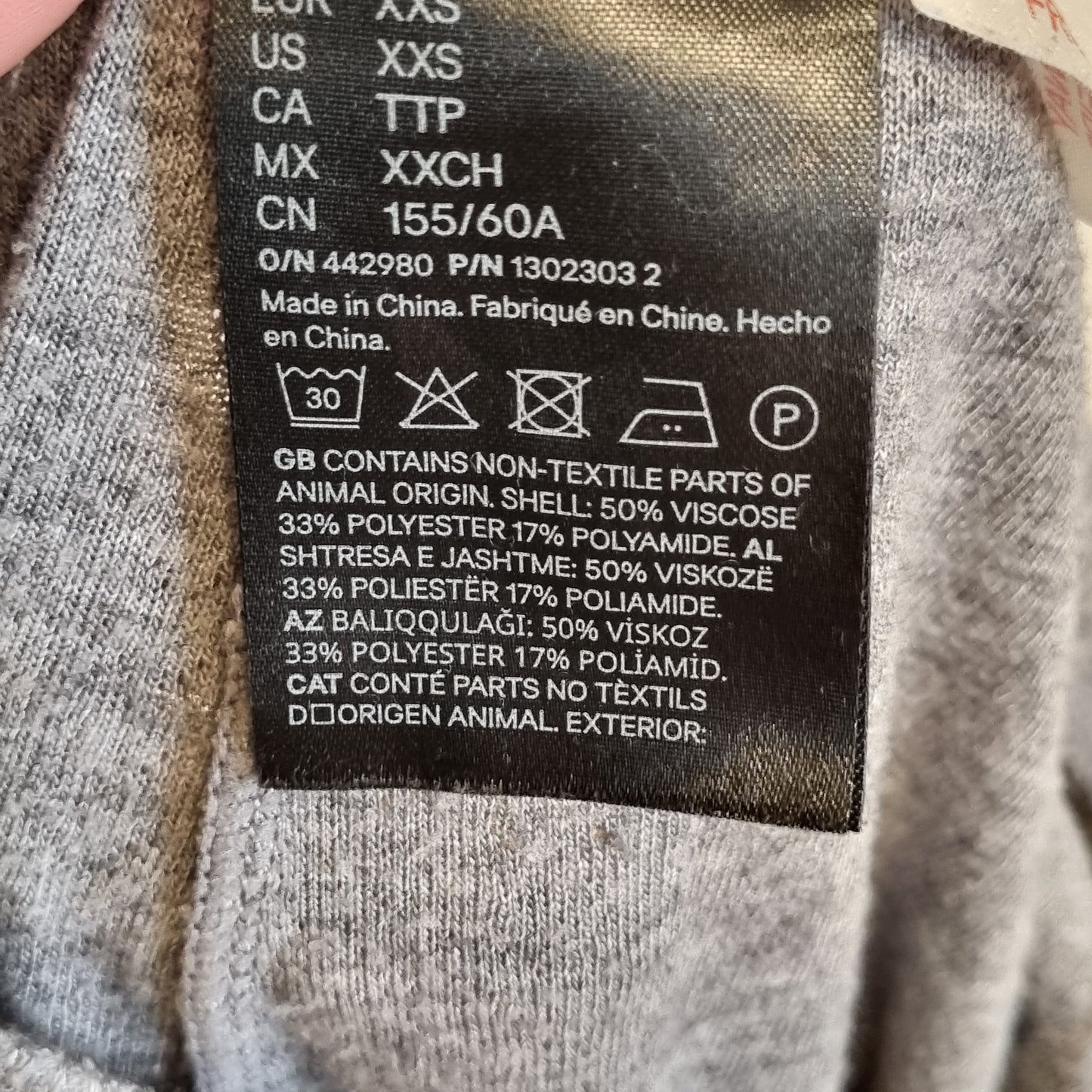 Grått ribbet loungesett / H&M - XXS