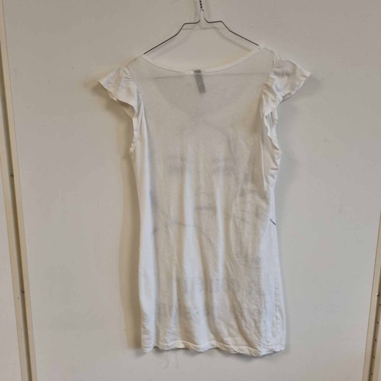 Hvit topp med grafisk print - 34