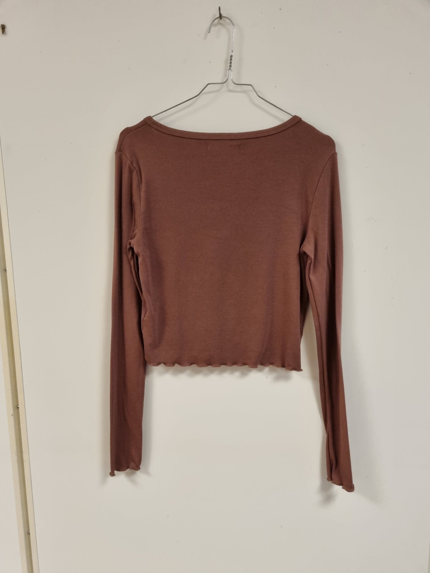 Brun kort cardigan - S