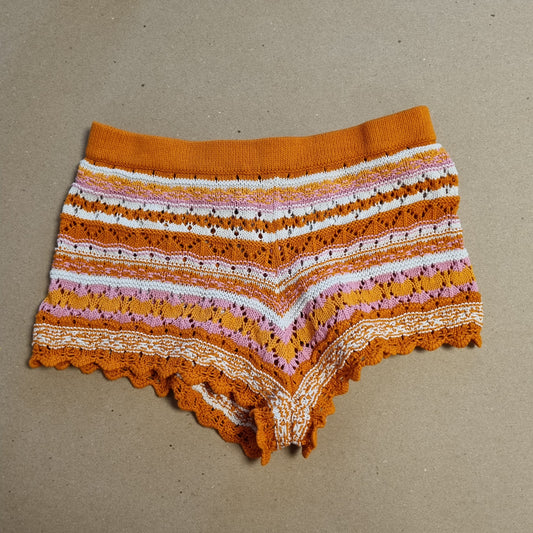 Fargerik strikkeshorts - XS