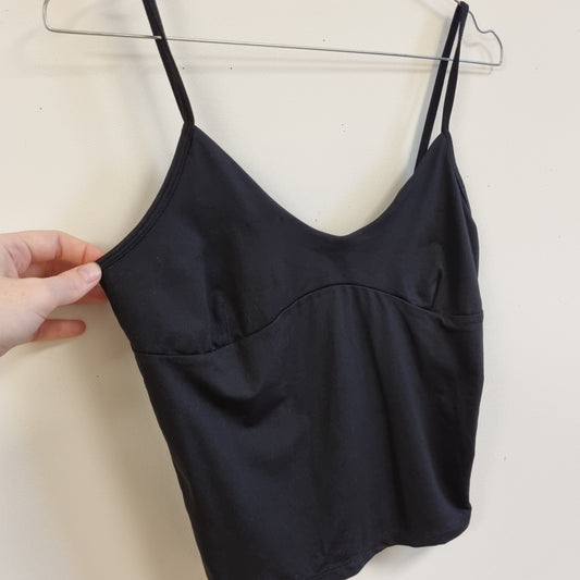 Svart singlet med V-hals - M