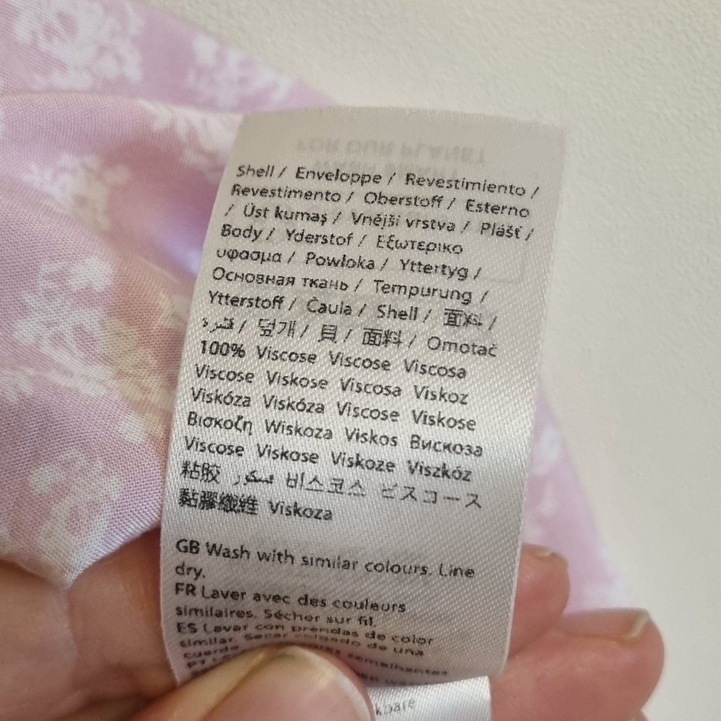 Rosa blomstret viskoseskjørt - 38