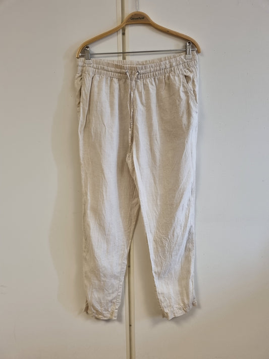 Beige bukse i 100 % lin – M