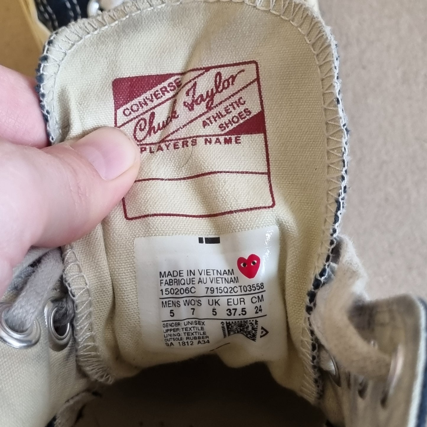 Converse x Comme des Garçons PLAY Chuck 70 Low - 37,5