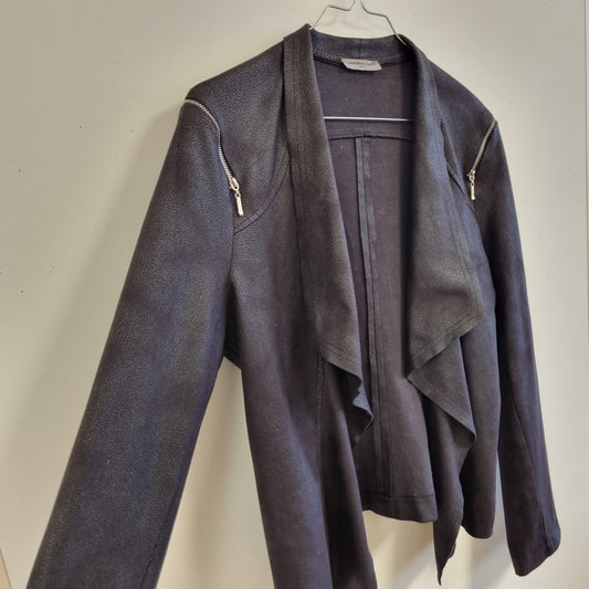 Vintage fransk jakke i skinnimitasjon - S/M