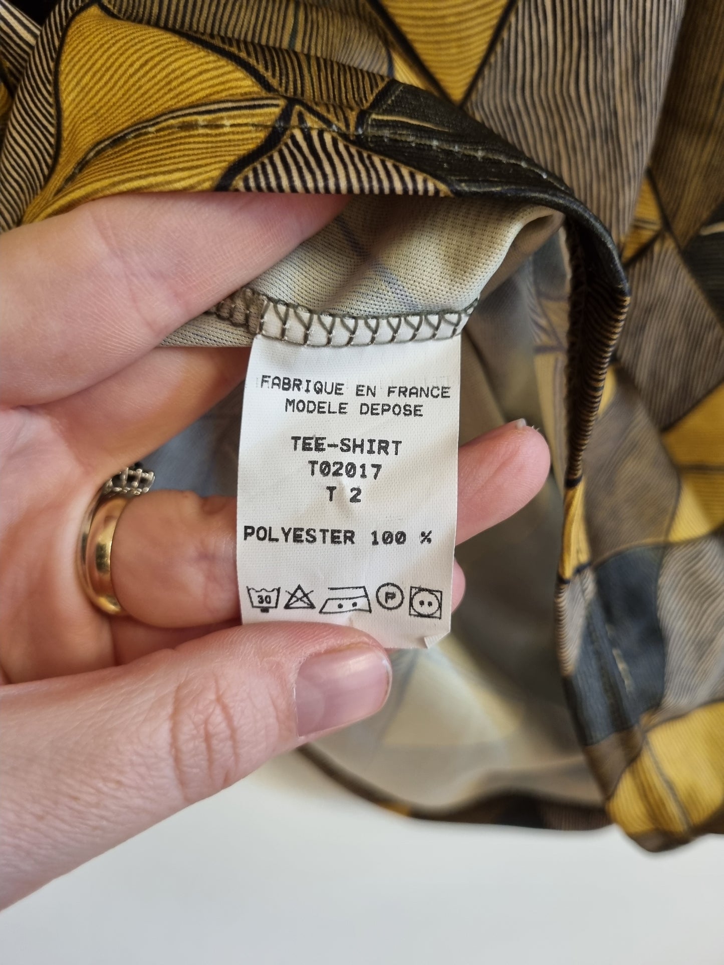 Vintage mønstret topp / Arc en Ciel – ca. S/M