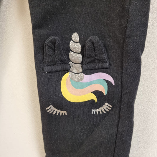 Svart leggings med enhjørninger – 110