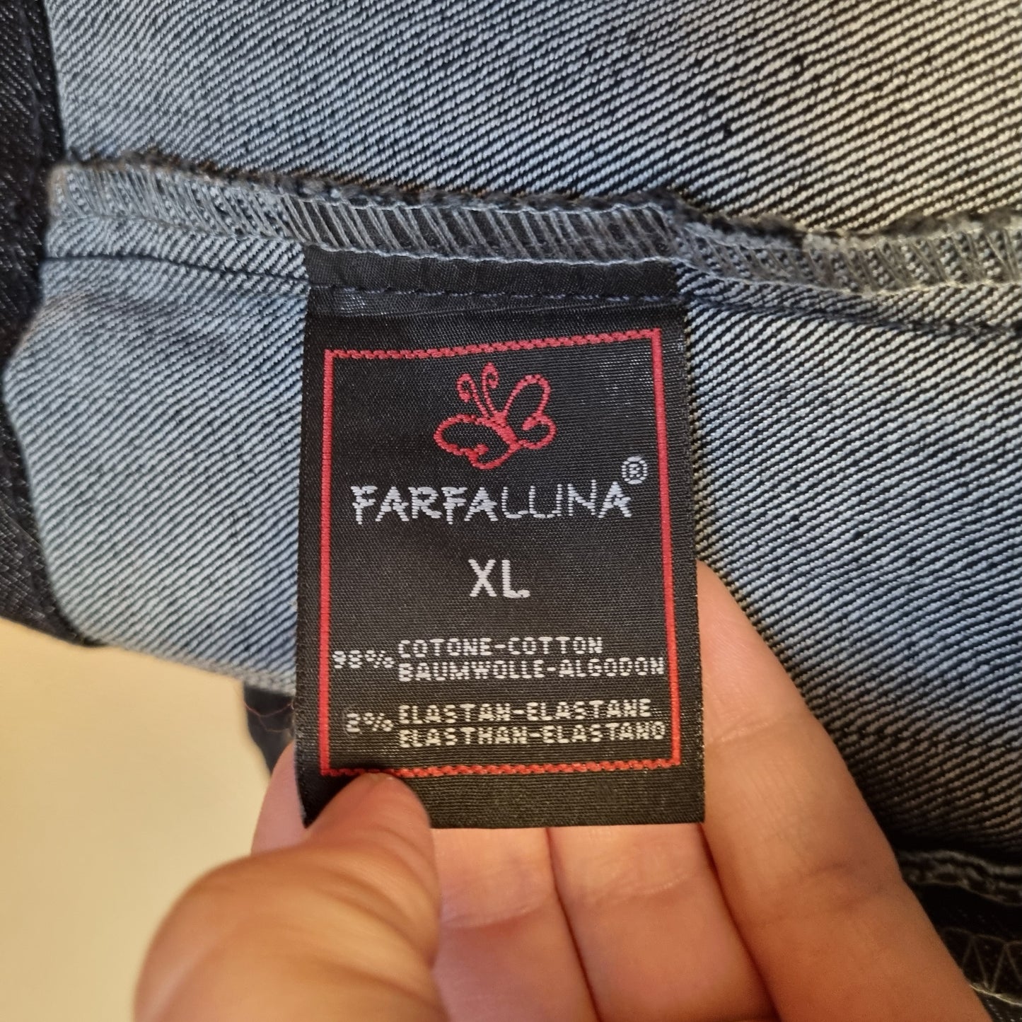 Vintage Farfallina figursydd denimjakke – M
