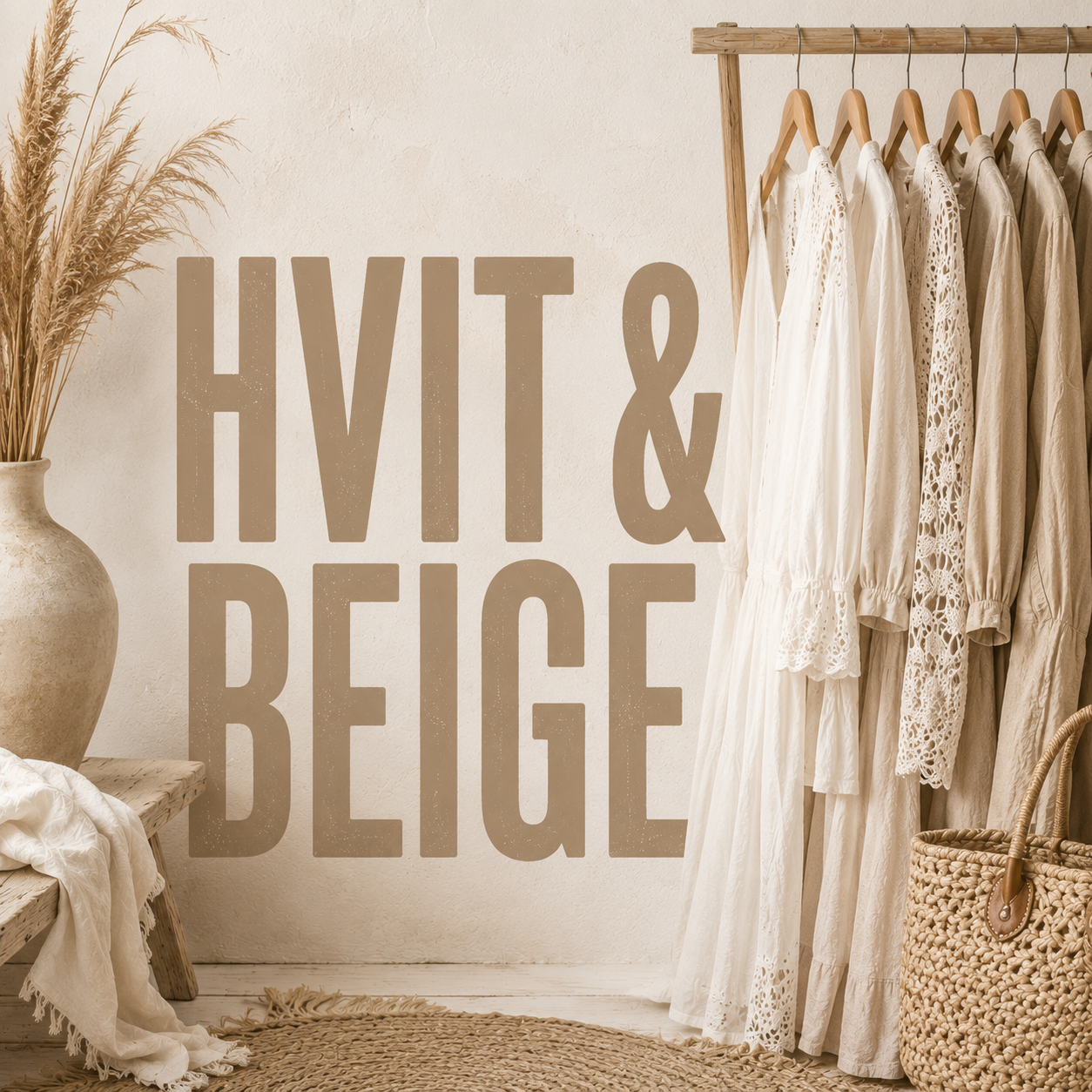 Hvit & beige