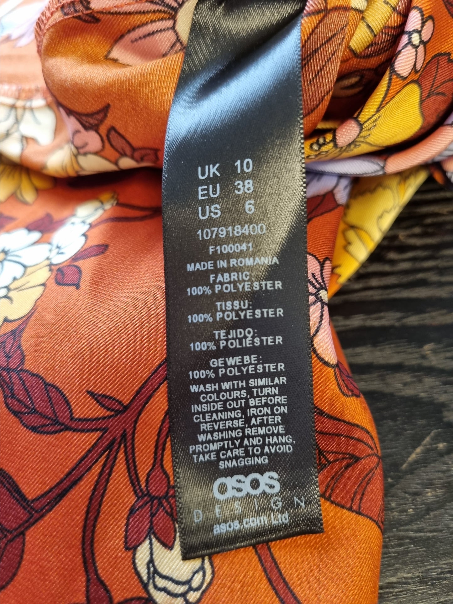 ASOS DESIGN Tall sateng maxikjole - 70-talls floral - str. 38