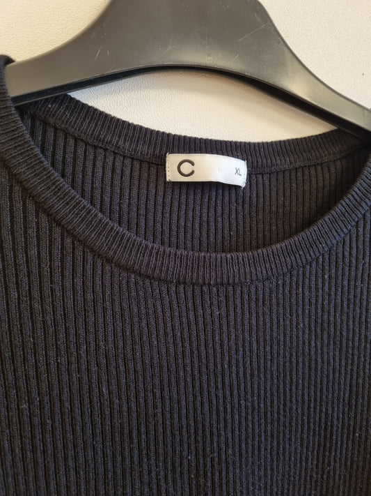Ribbet t-skjorte - XL