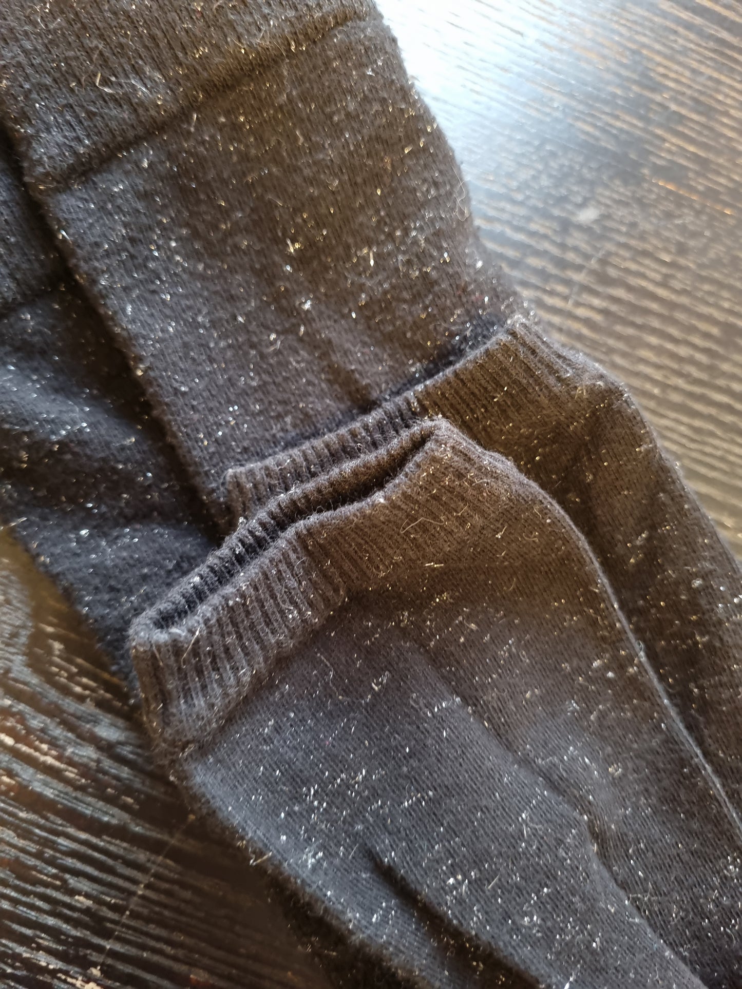 Svart glitterleggings - 146/152