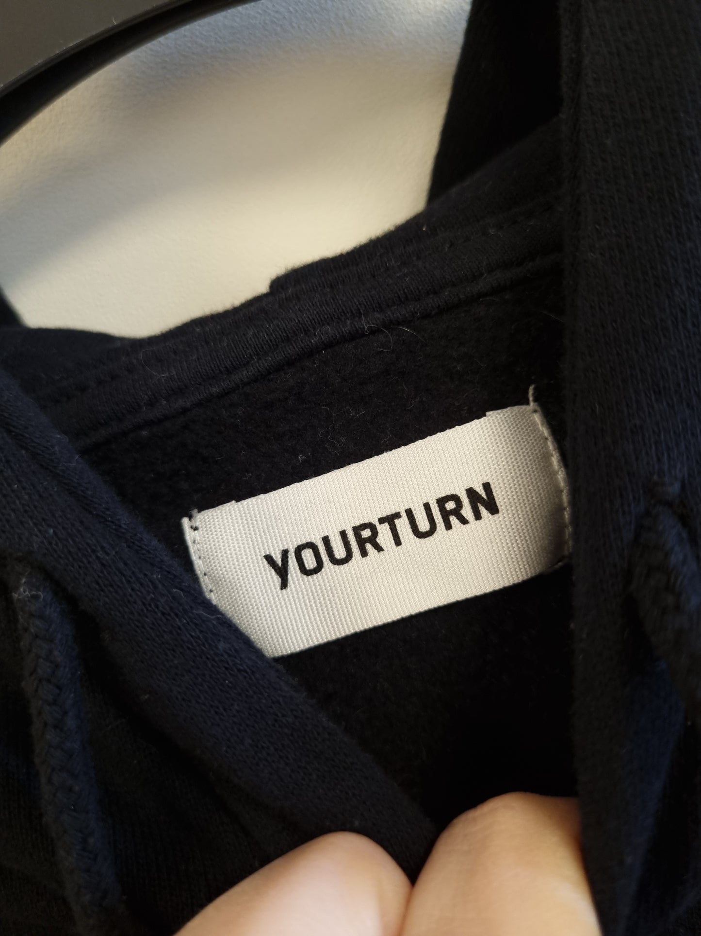 Svart hoodie - L