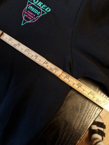 Svart hoodie - L