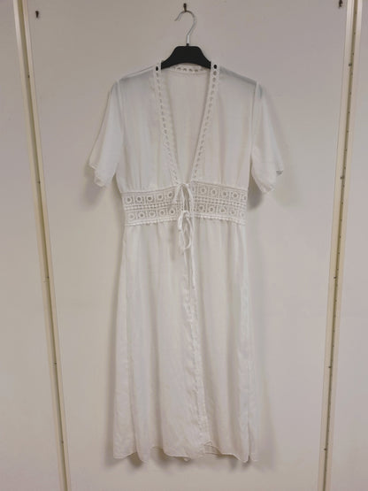 Hvit boho kjole - S/M