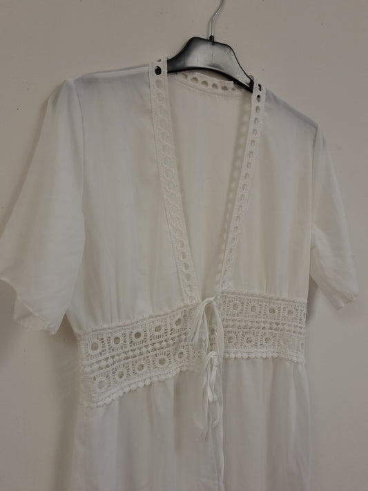 Hvit boho kjole - S/M