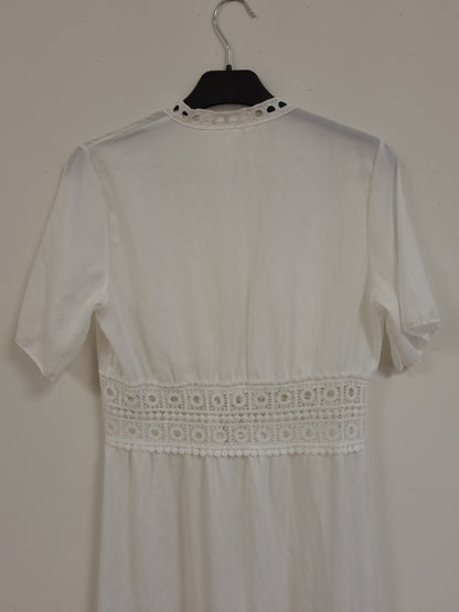 Hvit boho kjole - S/M