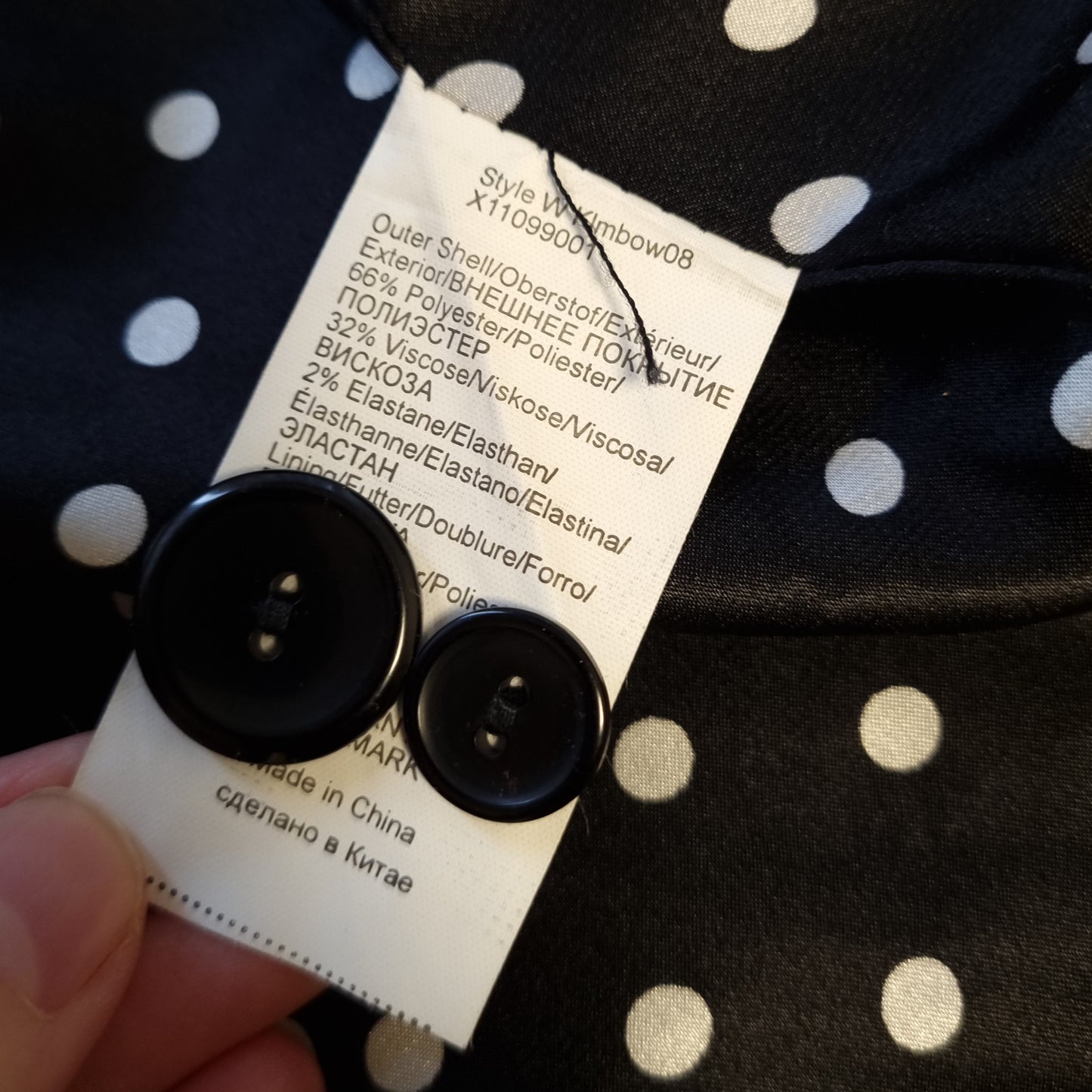 Blazer med polkadot-detaljer - M
