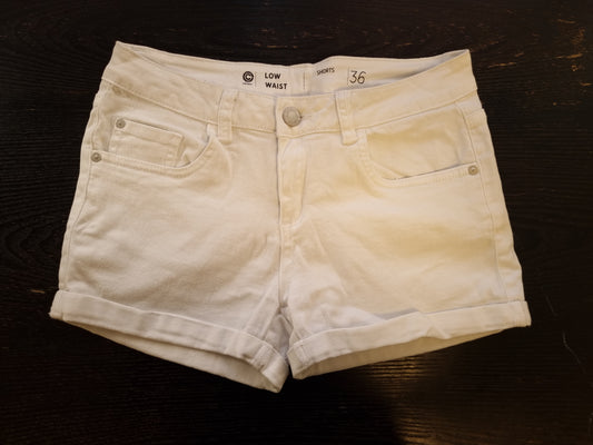 Hvit denimshorts - S