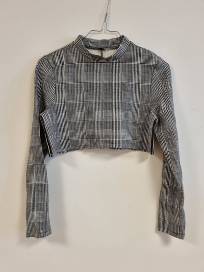 Rutet crop topp - S