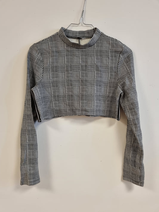 Rutet crop topp - S