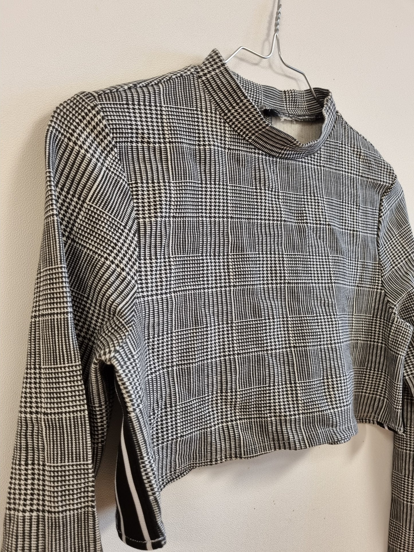 Rutet crop topp - S