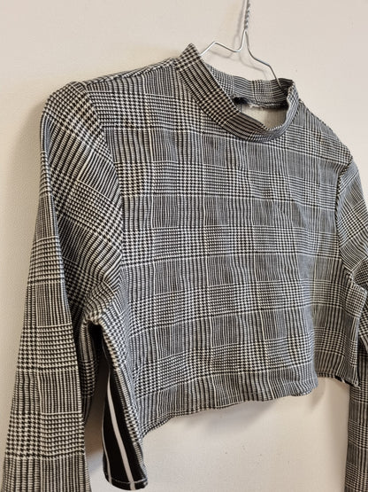 Rutet crop topp - S