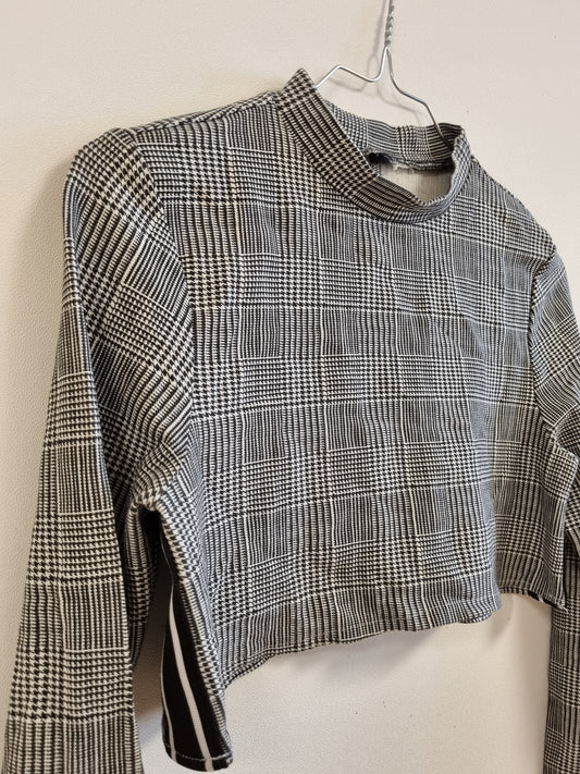 Rutet crop topp - S