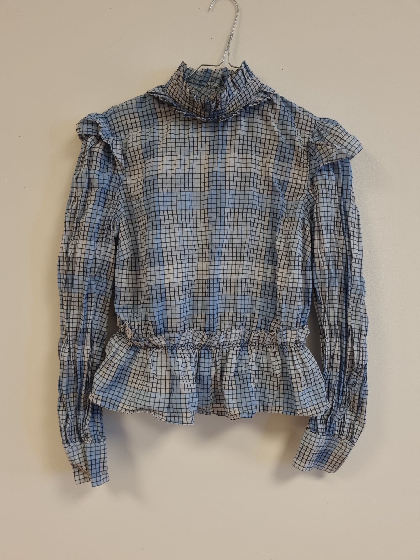 Ganni rutet bluse - M