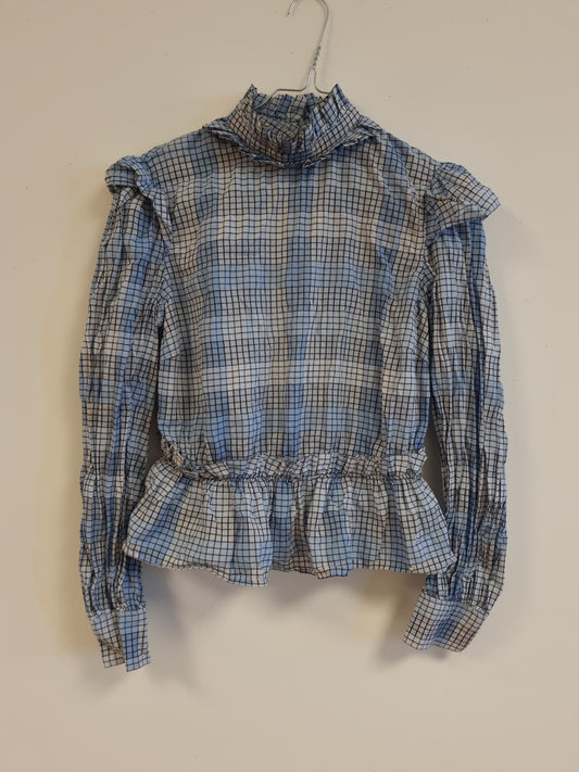 Ganni rutet bluse - M