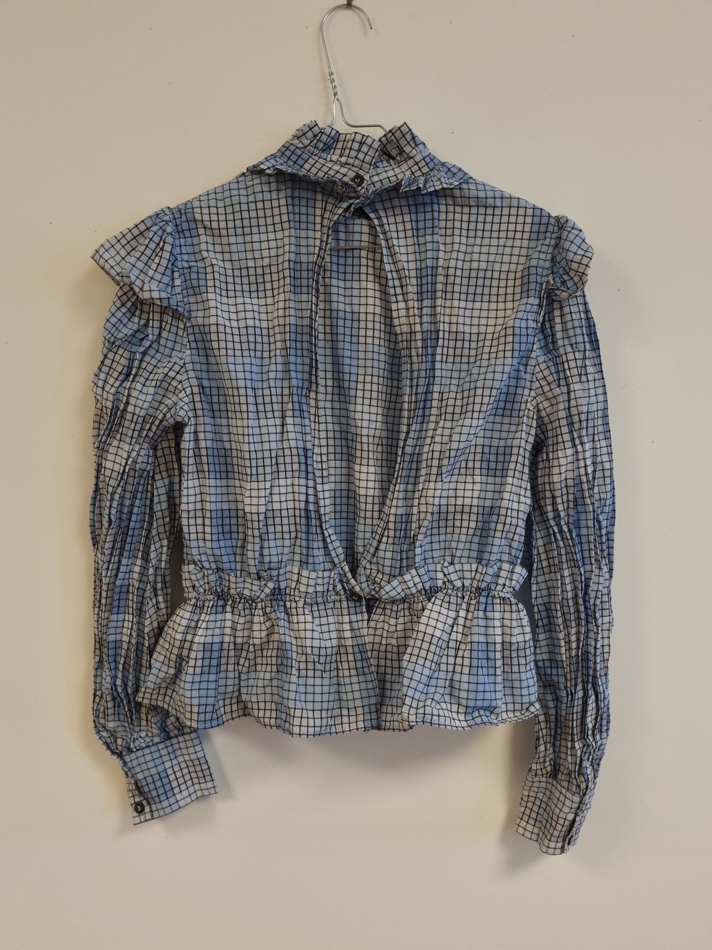 Ganni rutet bluse - M