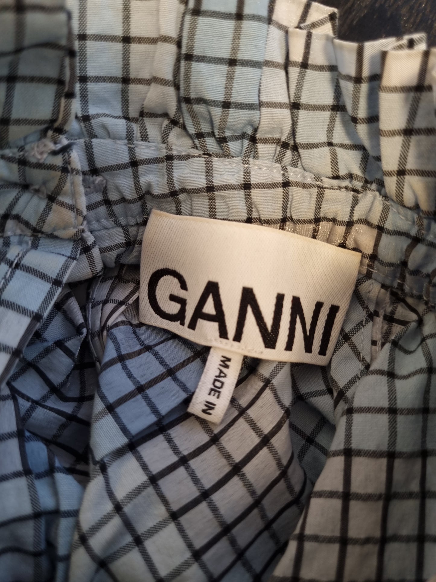 Ganni rutet bluse - M