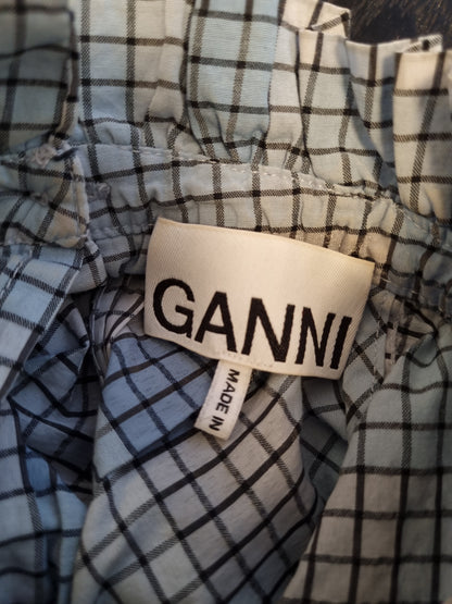 Ganni rutet bluse - M
