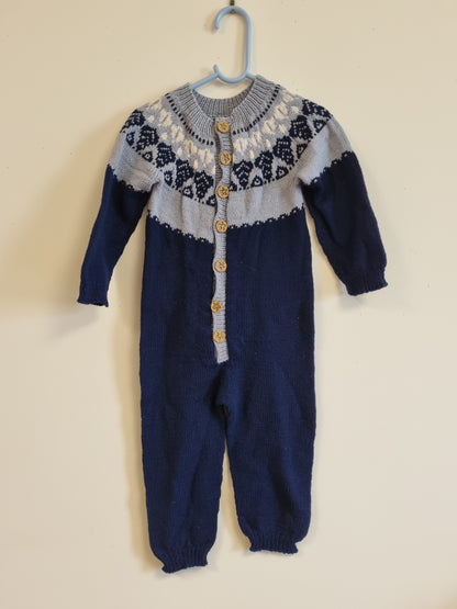 Håndstrikket ulldress - 80