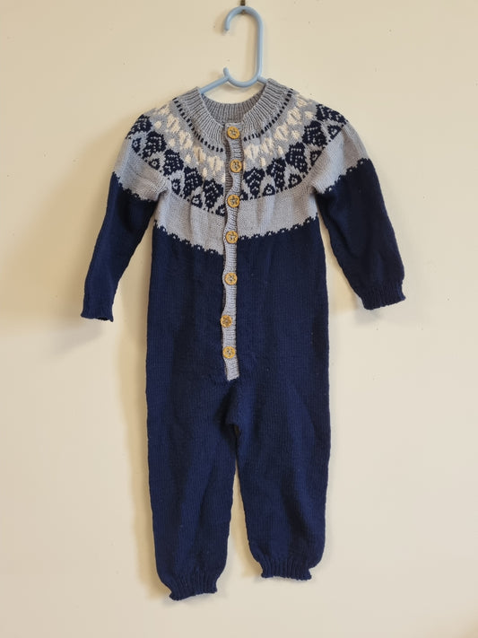 Håndstrikket ulldress - 80