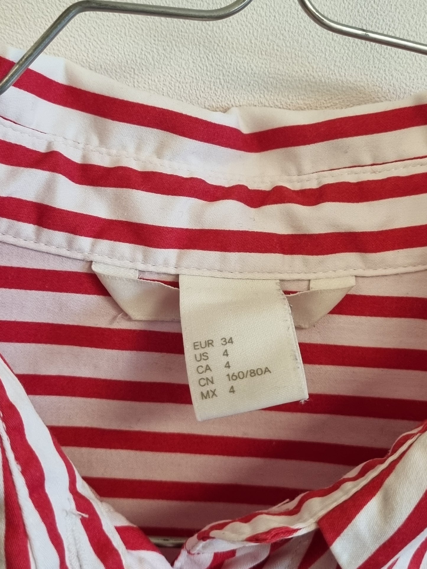 H&M rødstripet skjorte - 34