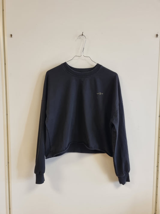 Svart cropped collegegenser / Bumpro - S