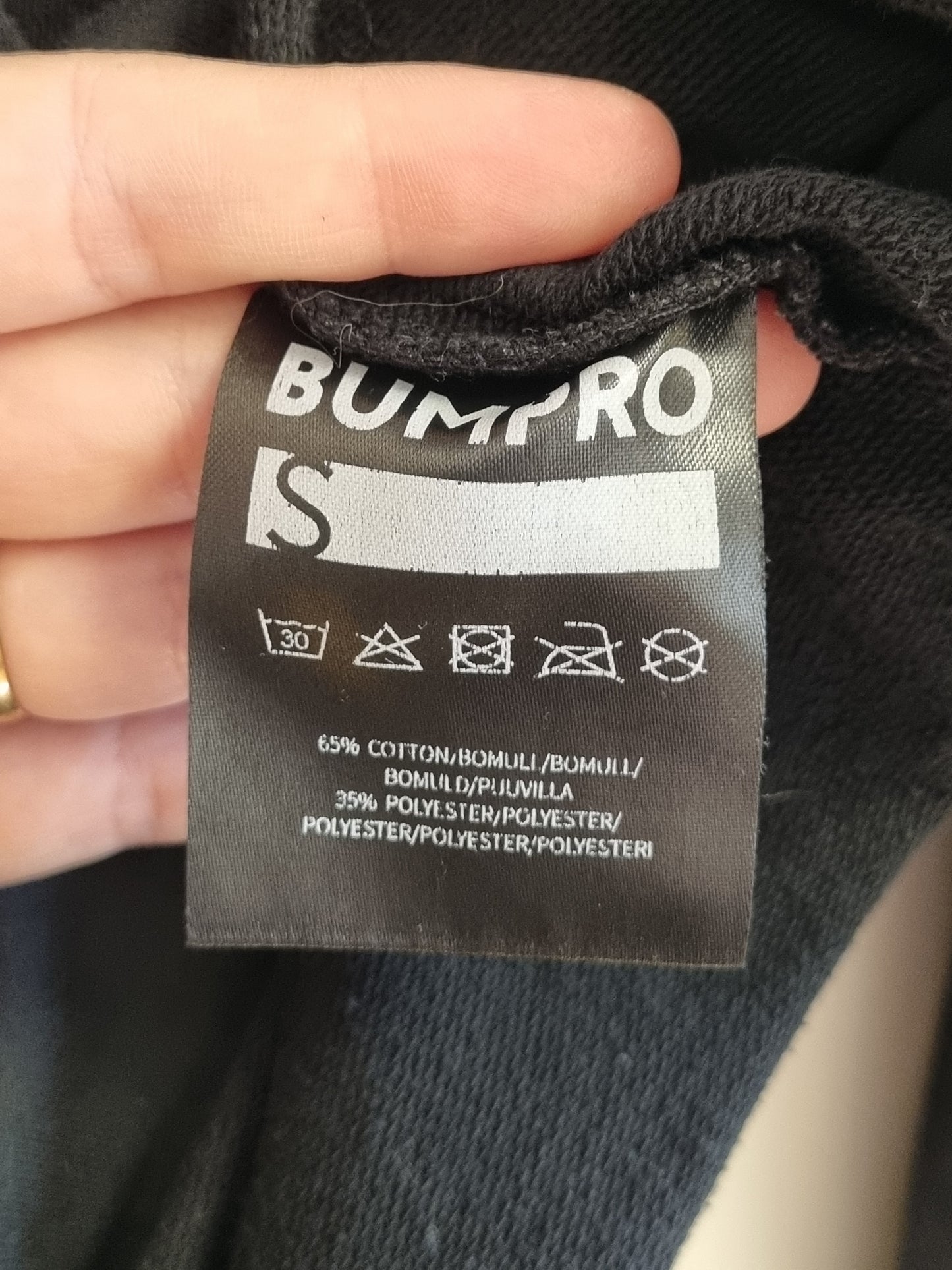 Svart cropped collegegenser / Bumpro - S