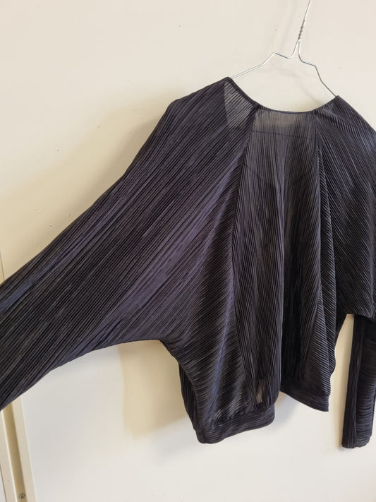 Svart plissert topp / Zara W&B - S
