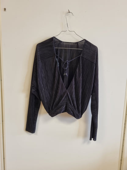 Svart plissert topp / Zara W&B - S