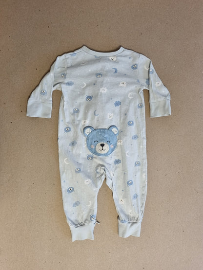 Lyseblå pysjamas med bamserumpe / Lindex - 68