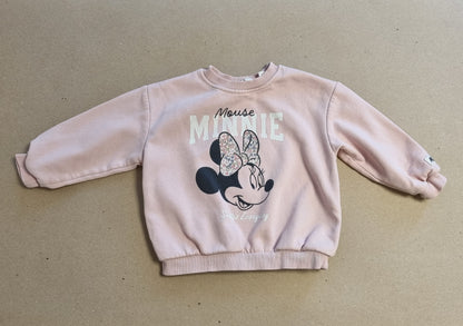 Rosa genser / Minnie Mus - 98/104