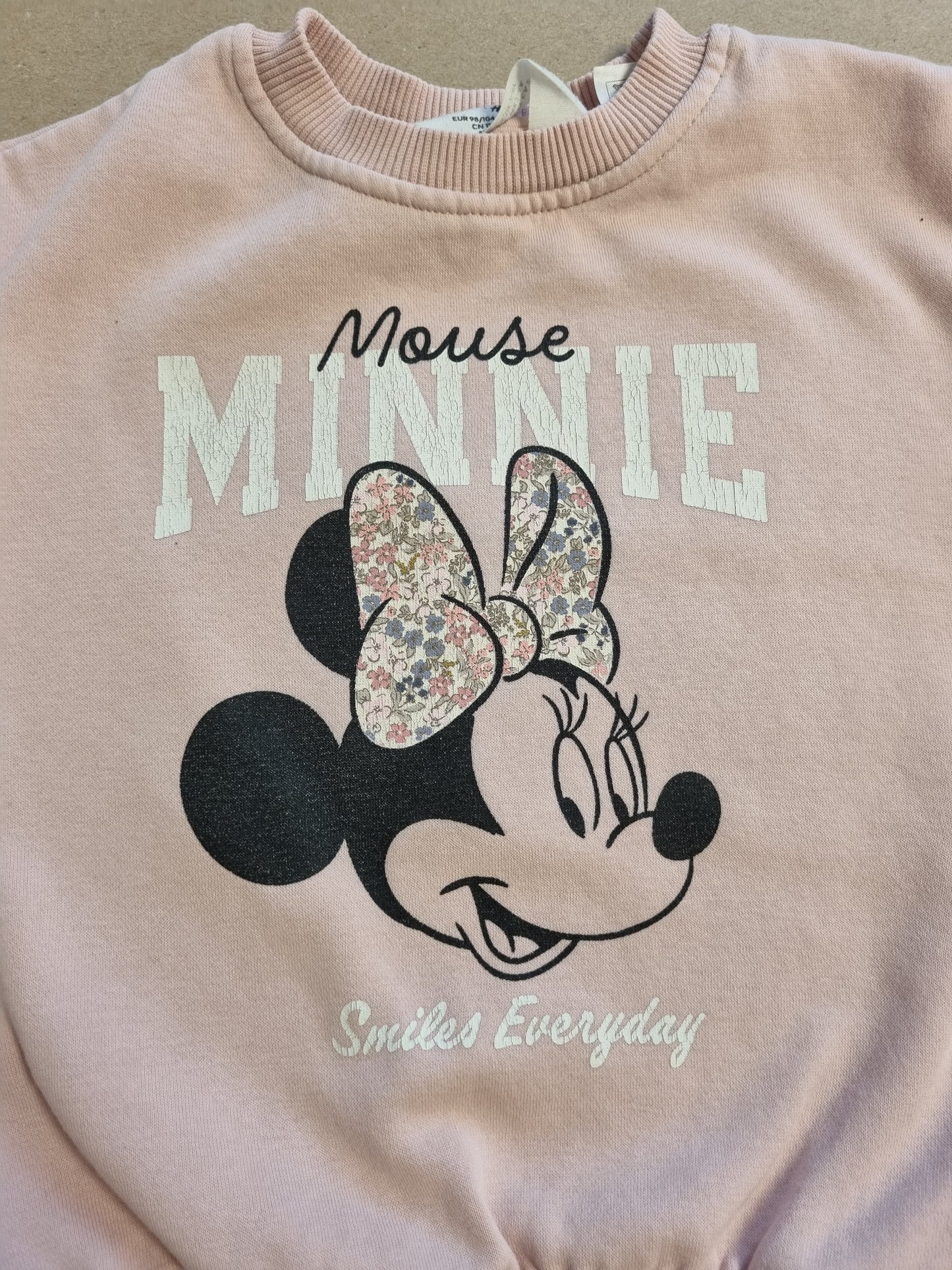 Rosa genser / Minnie Mus - 98/104