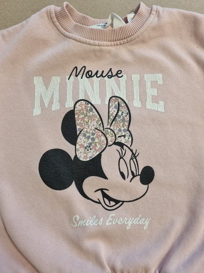 Rosa genser / Minnie Mus - 98/104