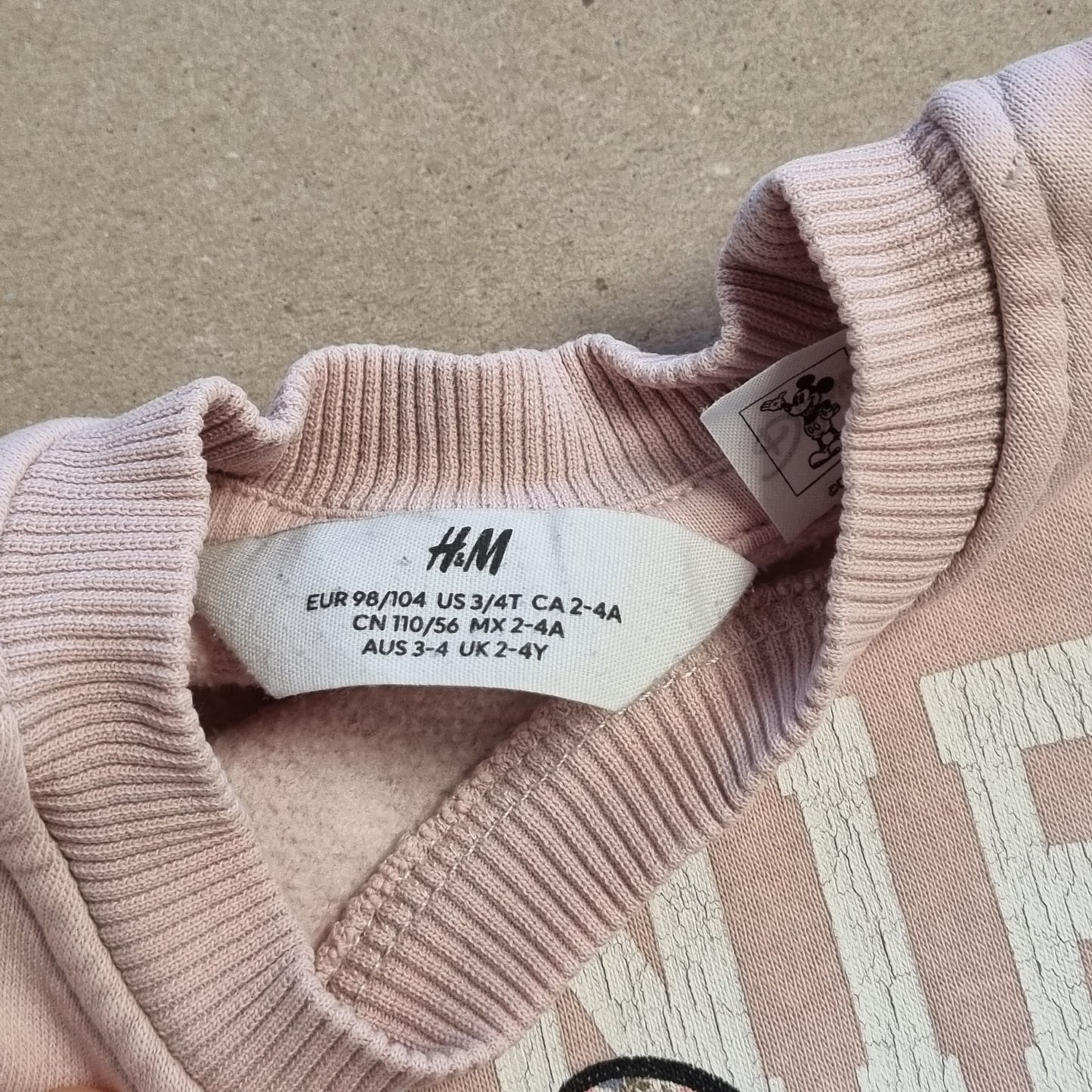 Rosa genser / Minnie Mus - 98/104